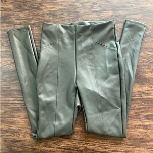 Express Green Faux Leather Legging Pant